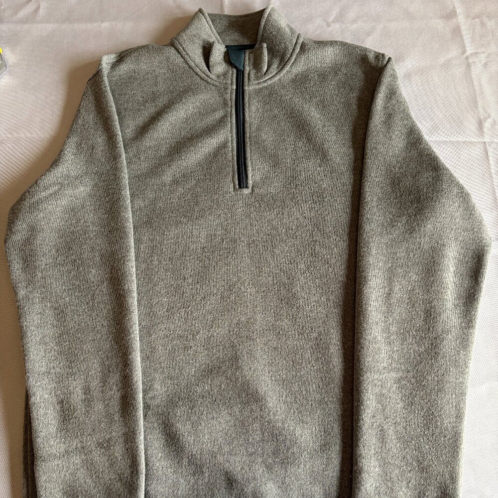 J.Crew Mens [Size] Quarter Zip Pullover Fleece Heather Grey Athletic Sweatshirt